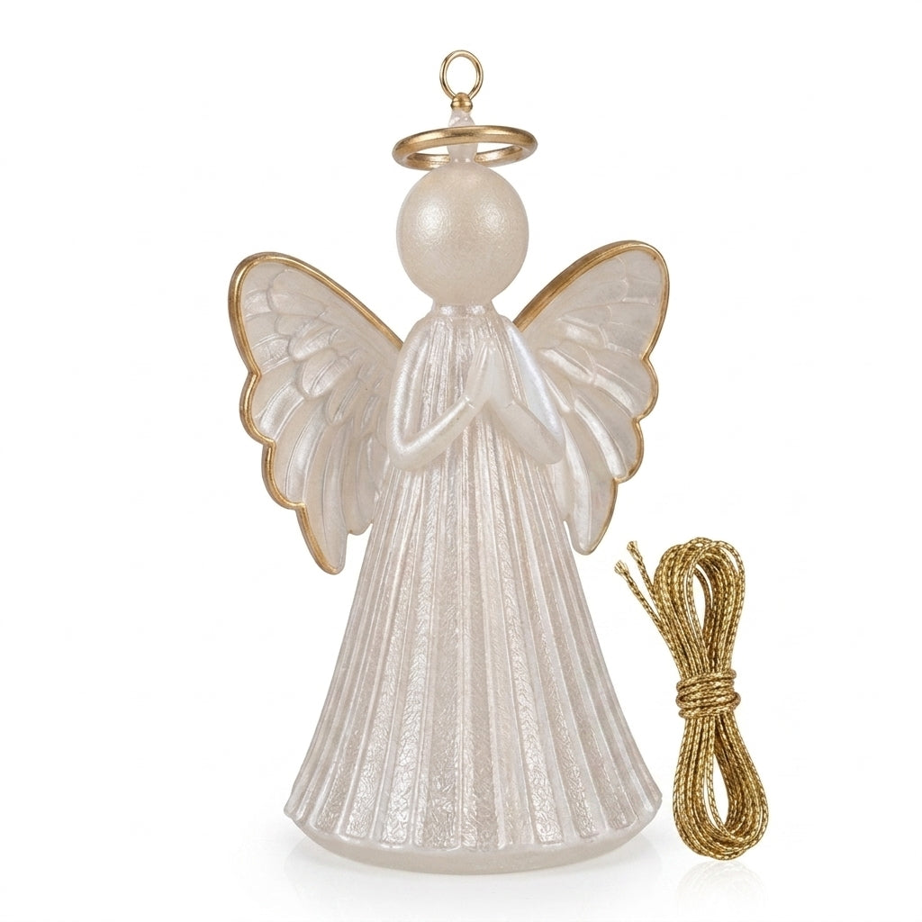 Qaircmel™ Luminous Angel Hanging Ornament – Battery Operated LED Angel Decor with Hanging Cord for Window & Home Accent