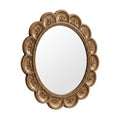 Qaircmel™ Aurelia Vintage Scalloped Round Mirror – 8 Inch Decorative Wall Mirror, Nordic Antique Accent Mirror for Bedroom Entryway Vanity