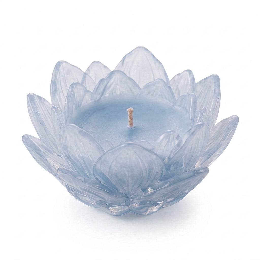 Qaircmel™ Lotus Petal Scented Candle – Decorative Floral Soy Wax Blend Candle in Sculpted Ceramic Petal Vessel