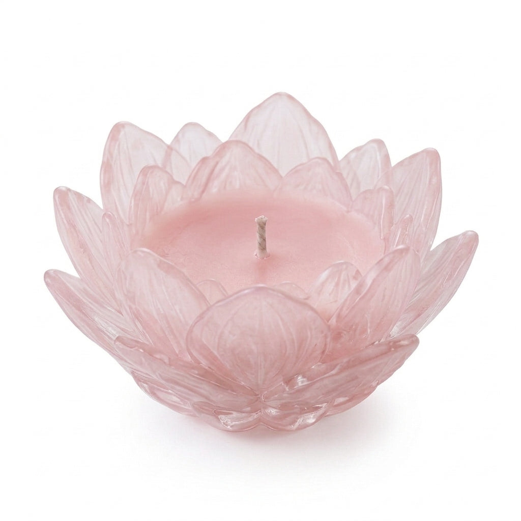 Qaircmel™ Lotus Petal Scented Candle – Decorative Floral Soy Wax Blend Candle in Sculpted Ceramic Petal Vessel